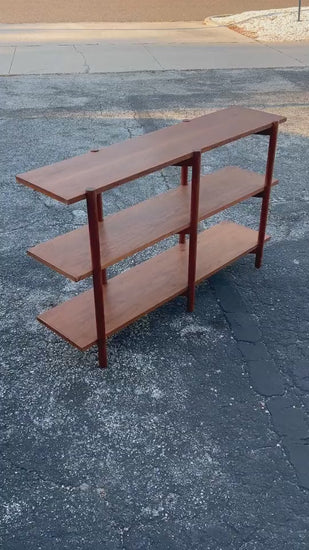 Frisman Vintage Milo Baughman For Glenn Of California Bookshelf Walnut Patina 1950's